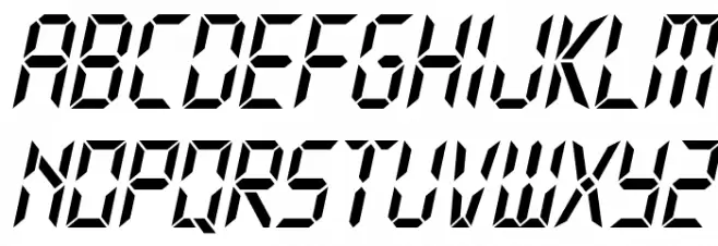 Typo Digit Demo Italic 字体 大写