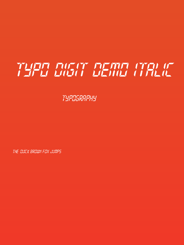 Typo Digit Demo Italic Poster