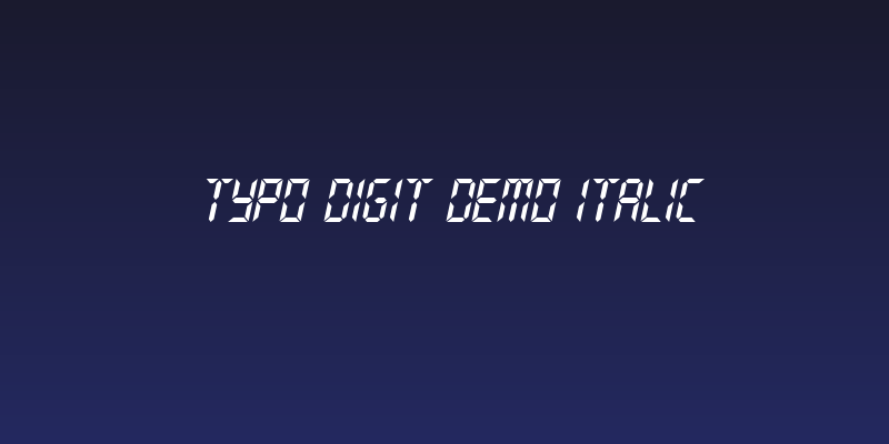 Typo Digit Demo Italic Social Header