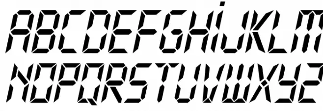 Typo Digit Demo Italic Caratteri MINUSCOLO