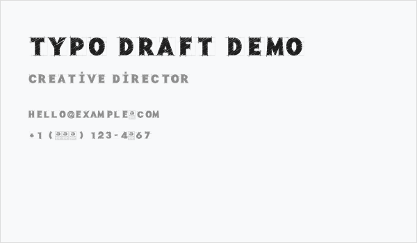Typo Draft Demo Business Card