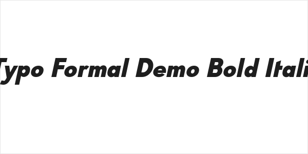 Typo Formal Demo Bold Italic Logo