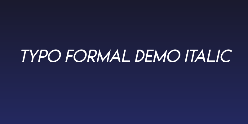 Typo Formal Demo Italic Social Header