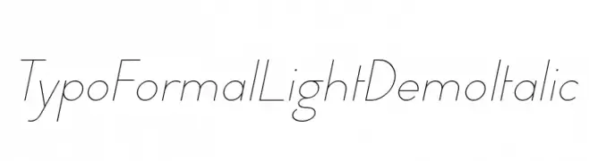 Typo Formal Light Demo Italic  Скачать бесплатные шрифты