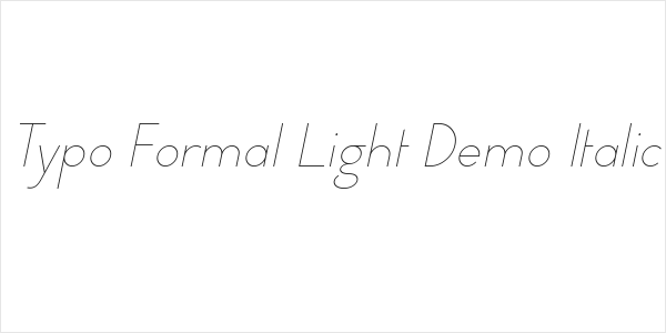 Typo Formal Light Demo Italic Logo