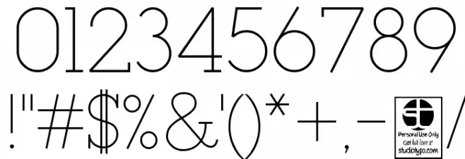 Typo GeoSlab Thin Demo Font OTHER CHARS