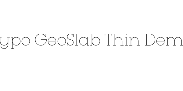 Typo GeoSlab Thin Demo Logo