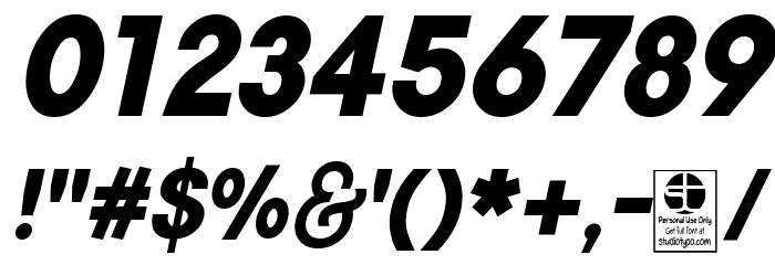 Typo Gotika Black Demo Italic Font OTHER CHARS