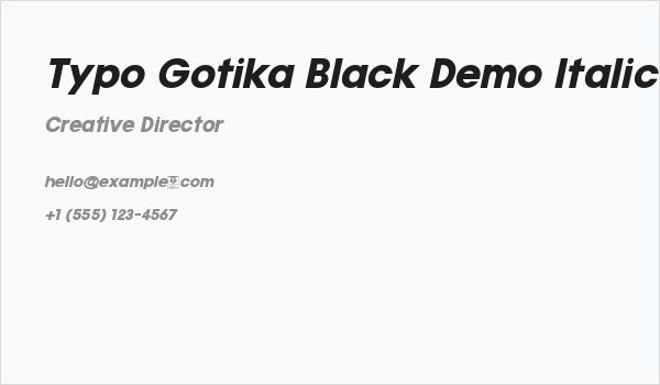 Typo Gotika Black Demo Italic Business Card