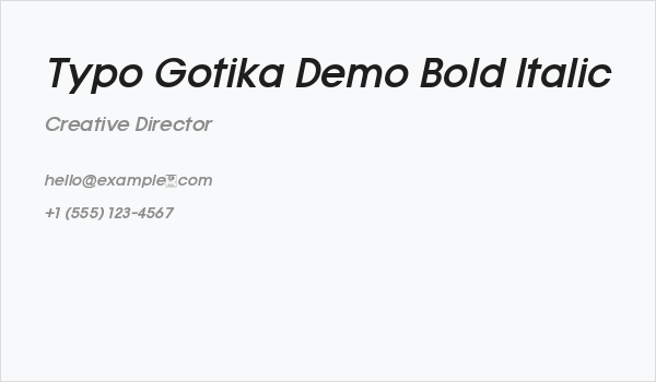 Typo Gotika Demo Bold Italic Business Card