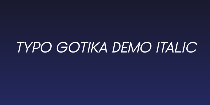 Typo Gotika Demo Italic Social Header