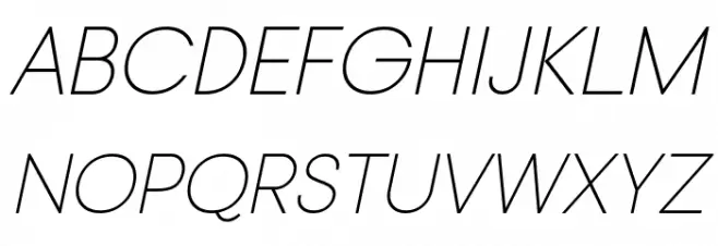 Typo Gotika Light Demo Italic फ़ॉन्ट अपरकेस