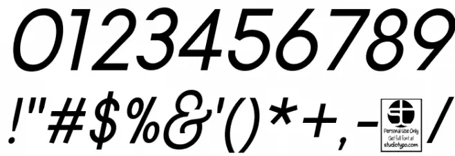 Typo Gotika Small Caps Demo Italic Font OTHER CHARS