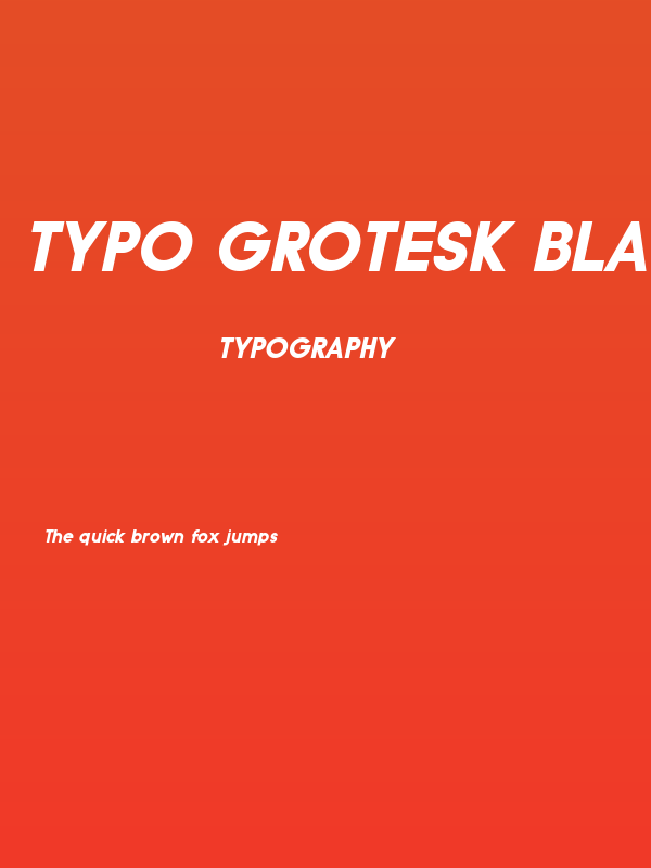Typo Grotesk Black Italic Poster