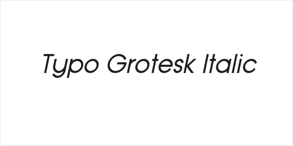 Typo Grotesk Italic Logo