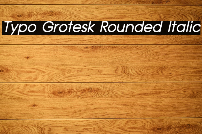 Typo Grotesk Rounded Italic Font examples