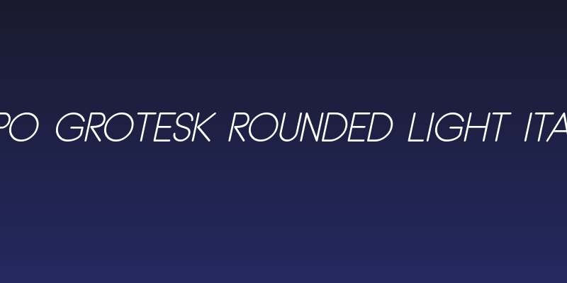 Typo Grotesk Rounded Light Italic Social Header