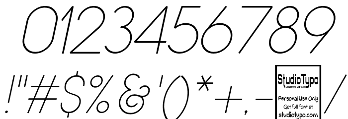Typo Grotesk Thin Italic Font OTHER CHARS