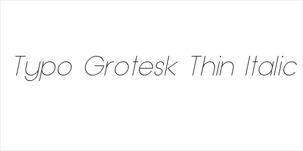 Typo Grotesk Thin Italic Logo