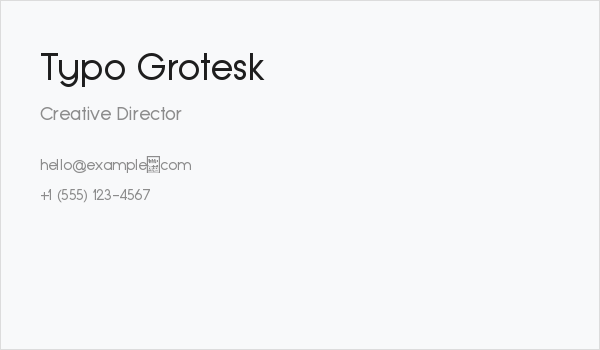 Typo Grotesk Business Card