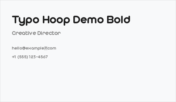 Typo Hoop Demo Bold Business Card