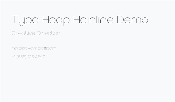 Typo Hoop Hairline Demo Business Card