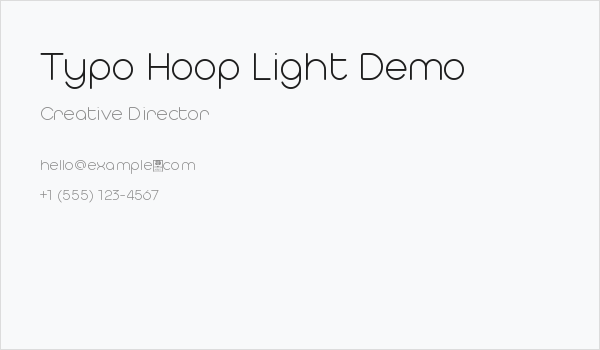 Typo Hoop Light Demo Business Card