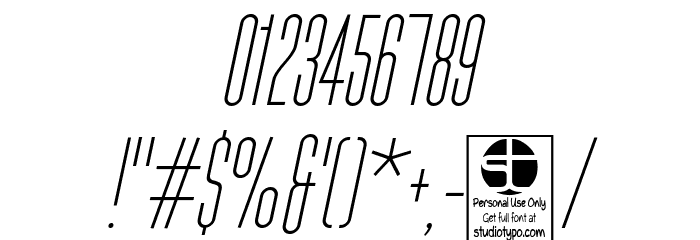 Typo-Longest Light Demo Italic Font OTHER CHARS