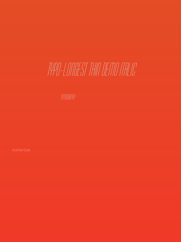 Typo-Longest Thin Demo Italic Poster