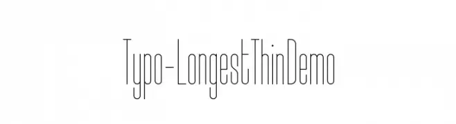 Typo-Longest Thin Demo  नि: शुल्क फ़ॉन्ट्स डाउनलोड