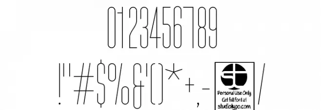 Typo-Longest Thin Demo Font OTHER CHARS