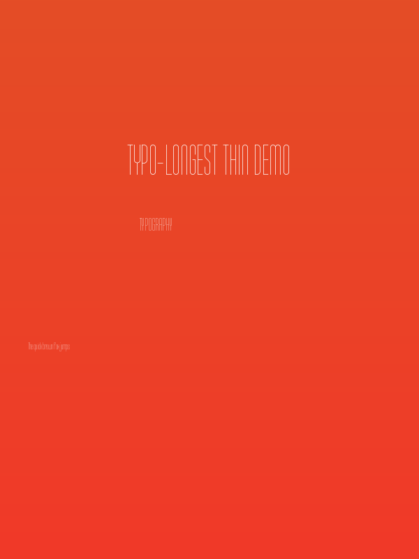 Typo-Longest Thin Demo Poster
