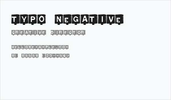 Typo Negative Business Card