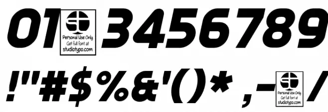 Typo Oval Black Demo Italic Font OTHER CHARS