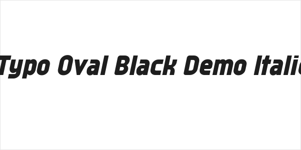 Typo Oval Black Demo Italic Logo
