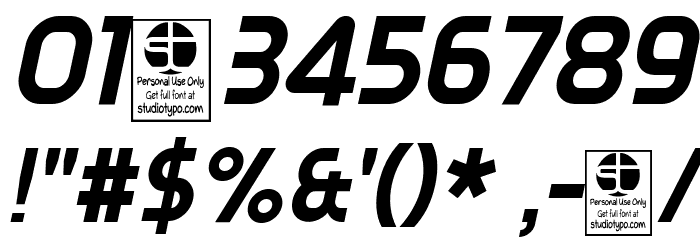 Typo Oval Demo Bold Italic Font OTHER CHARS