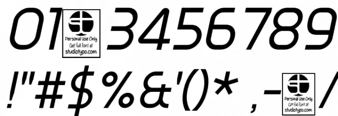 Typo Oval Demo Italic Font OTHER CHARS