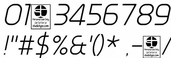 Typo Oval Light Demo Italic Font OTHER CHARS