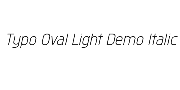 Typo Oval Light Demo Italic Logo