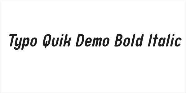 Typo Quik Demo Bold Italic Logo