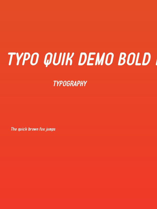 Typo Quik Demo Bold Italic Poster