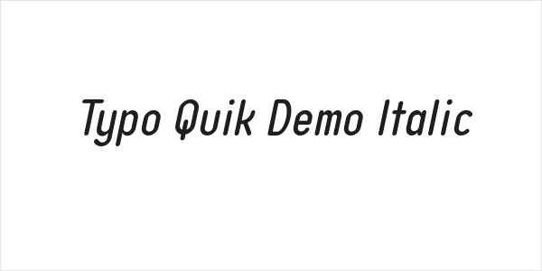 Typo Quik Demo Italic Logo