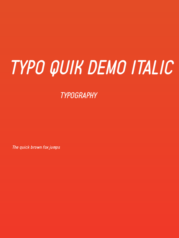 Typo Quik Demo Italic Poster