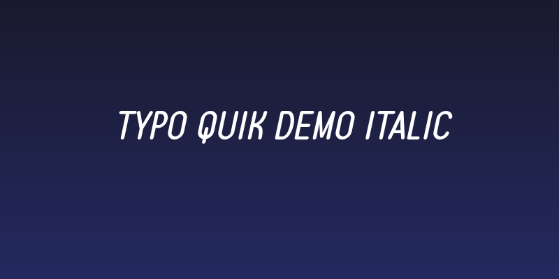 Typo Quik Demo Italic Social Header