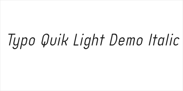 Typo Quik Light Demo Italic Logo