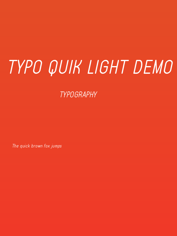 Typo Quik Light Demo Italic Poster