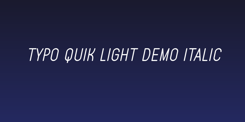 Typo Quik Light Demo Italic Social Header