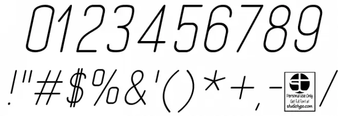 Typo Quik Thin Demo Italic Font OTHER CHARS