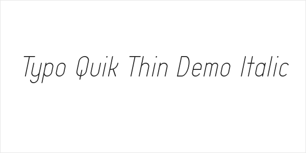 Typo Quik Thin Demo Italic Logo