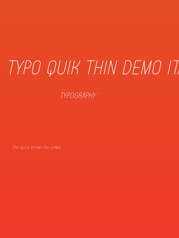 Typo Quik Thin Demo Italic Poster